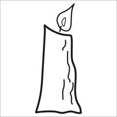 burning candle illustration icon vector