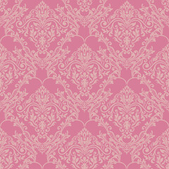 Elegant Damask Pattern with Ornate Floral Motifs and Decorative Borders. seamless design features a sophisticated blend of vintage-inspired elements and modern aesthetics	