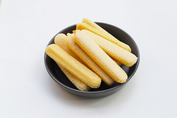 Sponge finger cookies, Italian savoiardi biscuit snack