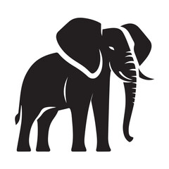 Fototapeta premium Black and White Elephant Silhouette Design