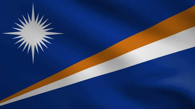 4k of marshall island waving flag full screen