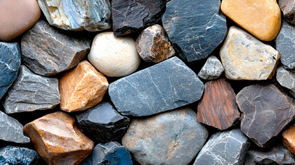 Colorful river rocks texture background
