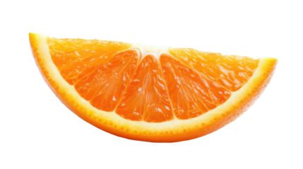 Fresh slice and half of ripe orange with transparent PNG background