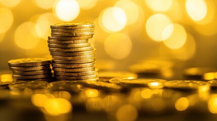 stack of gold coins symbolizing financial fraud and deception, representing investment scams and unethical financial practices in business.