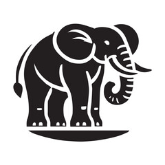 Fototapeta premium Black and White Elephant Silhouette Design