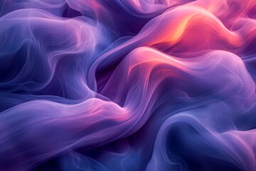 Fototapeta premium Colorful flowing fabric with a mix of purple and pink shades creating a calming atmosphere in a serene background