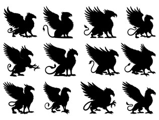 GRIFFIN SILHOUETTE ON WHITE BACKGROUND