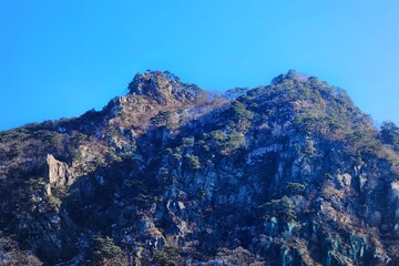 Obraz premium rural scenes. mountain view in korea. travel to korea.