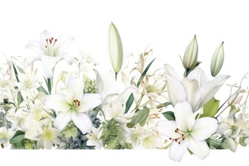 White flowers mix blossom plant lily.