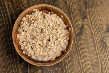 oat flakes with the addition of pieces of dried berries and fruits