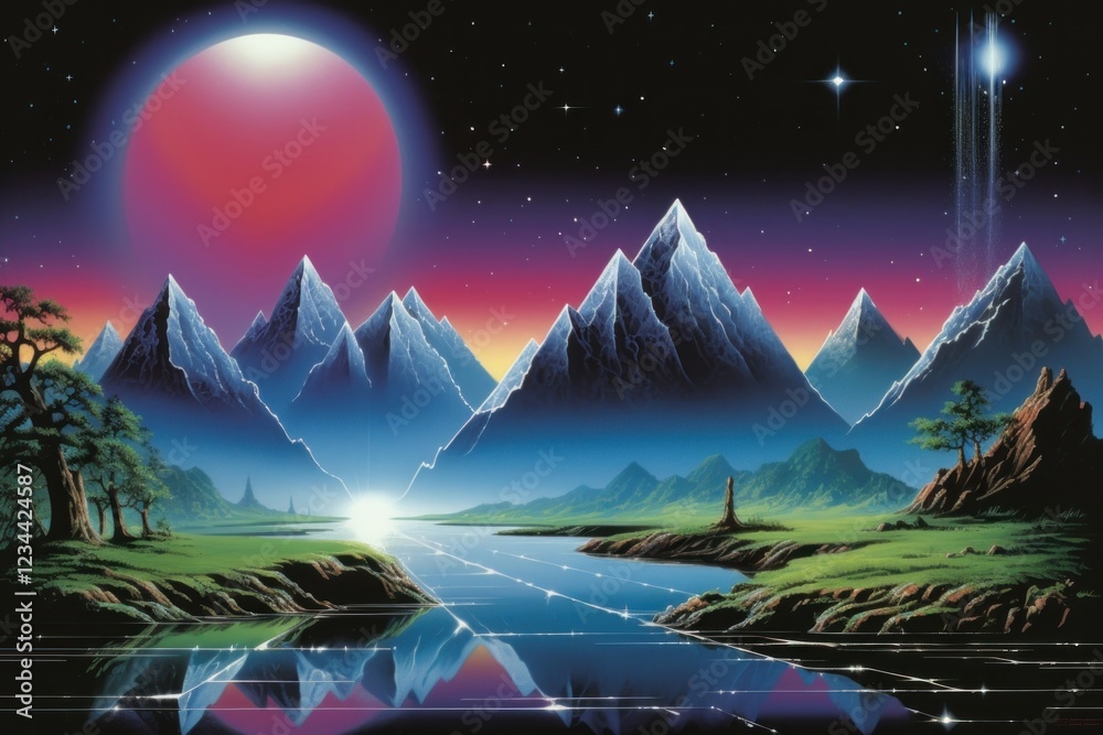 Canvas Prints abstacts world landscape reflection astronomy. .
