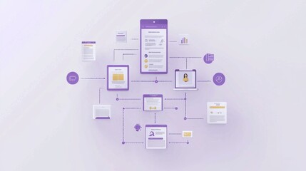 Digital Interface with Connectivity Illustrating User Interaction, Data Flow, Technology, and Information Exchange in Modern Design