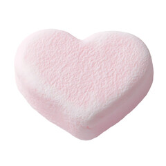 Fototapeta premium Heart shape marshmallow on white & transparent a background. PNG