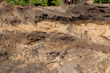 hole in the ground on the site of which a highway was started