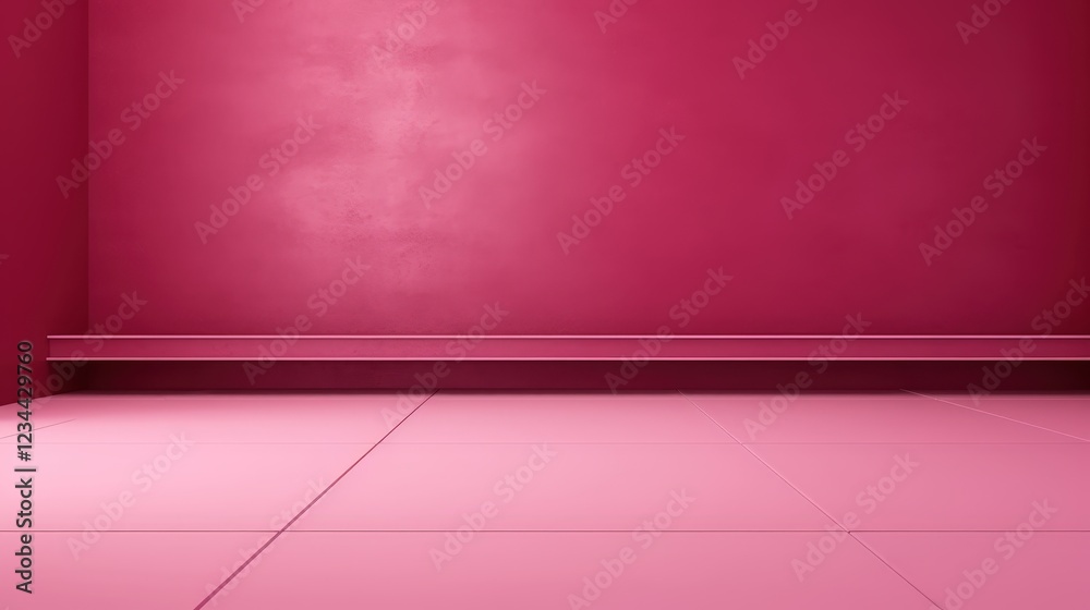 Poster 3d render of an empty dark pink wall background with smooth floor in a minimalist style perfect for 