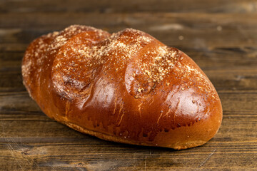 a soft loaf of wheat flour on the table