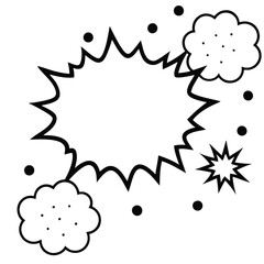 comic speech bubble minimal line art set