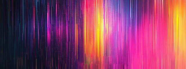 Vibrant glitch patterns with colorful streaks and pixel fragmentation