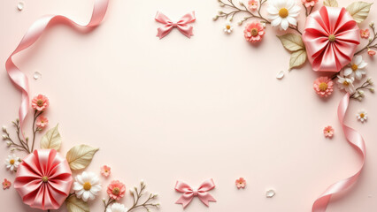 A celebration-themed graphic with a floral border and a blank space, suitable for personalization or event invitations.