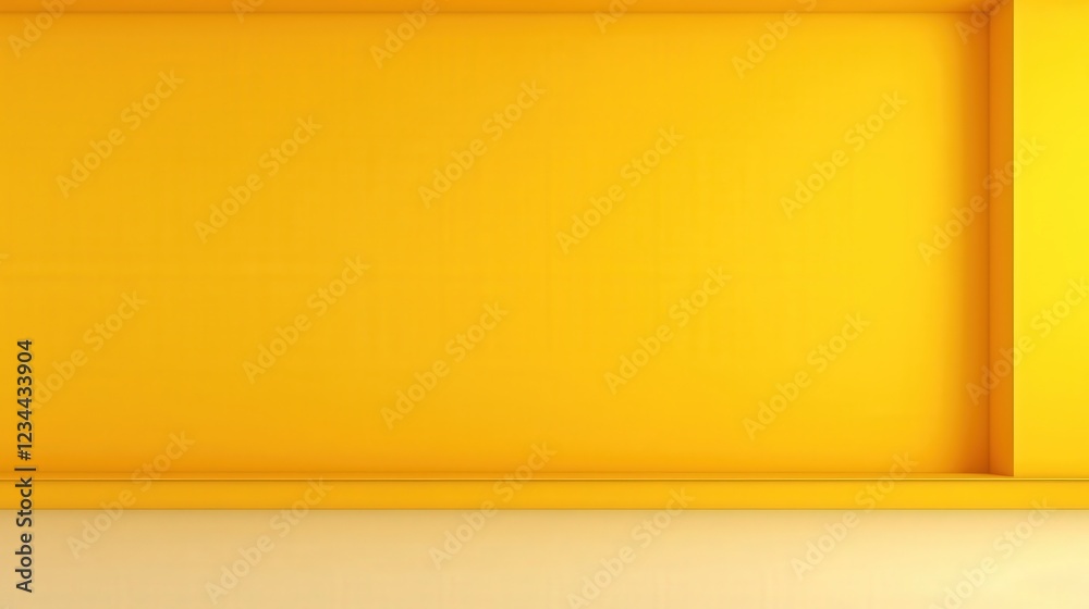 Poster 3d render of an empty and dark yellow wall background for use in various creative projects and visua