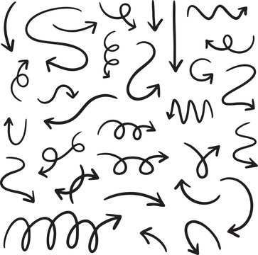 mixed swirly arrow doodles