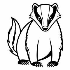 Badger Vector Silhouette - SVG, PNG, EPS, AI, PSD Clipart for Printing & Design
