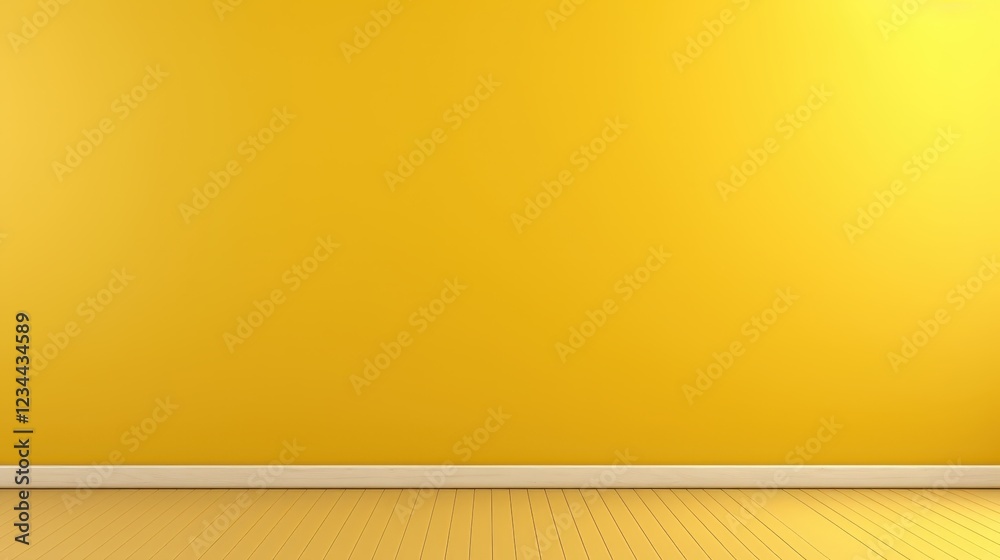Poster 3d render of an empty dark yellow wall background with a clean surface ideal for design and art proj