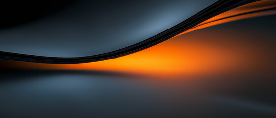 Abstract Modern Design with Smooth Curves, Dark Gradient, and Warm Orange Glow for Elegant and Minimal Aesthetic  
