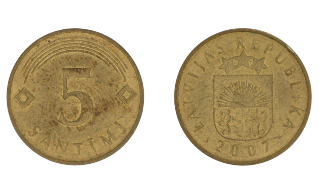 5 latvian coin