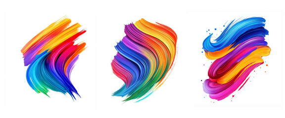 Textured multicolored paint strokes, abstract design for advertising and creative projects. Creative calligraphy