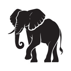 Obraz premium Black and White Elephant Silhouette Design
