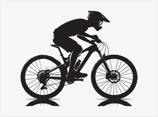 Mountain Biking Silhouette | Cycling Illustration | Outdoor Adventure