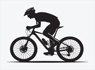 Mountain Biking Silhouette | Cycling Illustration | Outdoor Adventure