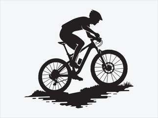 Mountain Biker Silhouette | Extreme Sports Graphic | Bike Rider