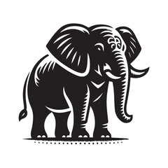 Obraz premium Black and White Elephant Silhouette Design