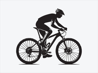 Mountain Biker Silhouette | Extreme Sports Graphic | Bike Rider