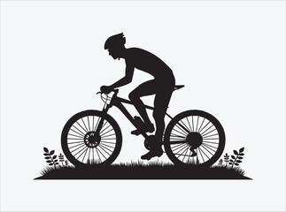 Mountain Biker Silhouette | Extreme Sports Graphic | Bike Rider