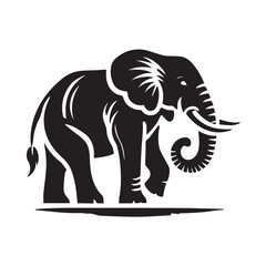 Fototapeta premium Black and White Elephant Silhouette Design
