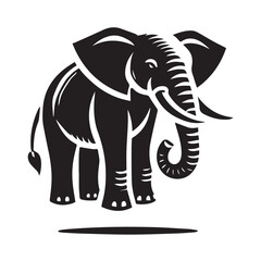 Fototapeta premium Black and White Elephant Silhouette Design