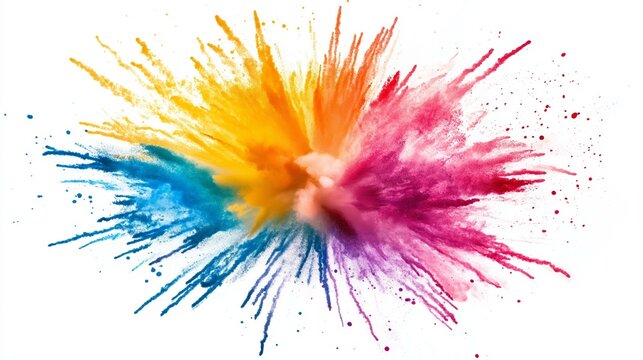 Vibrant color explosion with yellow orange pink and blue