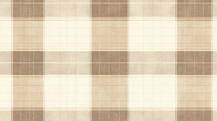Beige and brown plaid fabric texture background for design projects