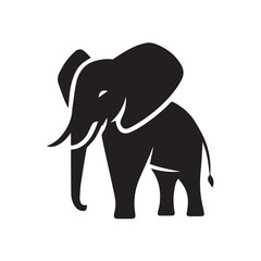 Fototapeta premium Black and White Elephant Silhouette Design