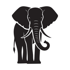Fototapeta premium Black and White Elephant Silhouette Design