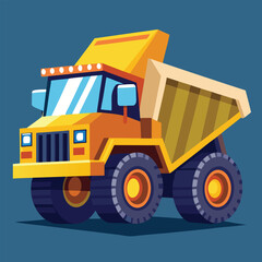 Dump Truck, Heavy Mining Truck – Vector Illustration