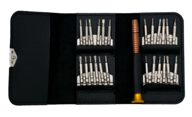 black screwdriver leather case