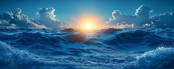 Obraz premium 水平線と太陽