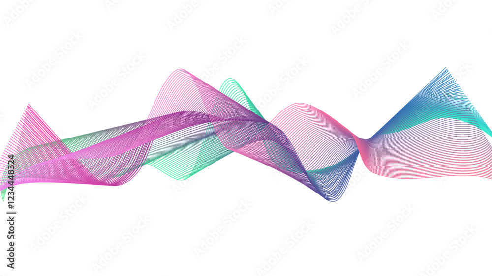 Fototapete Dynamic gradient colorful flowing wave design element. Abstract wavy lines gradient vector line blend element. Wave element with colorful gradient lines blend effect. 