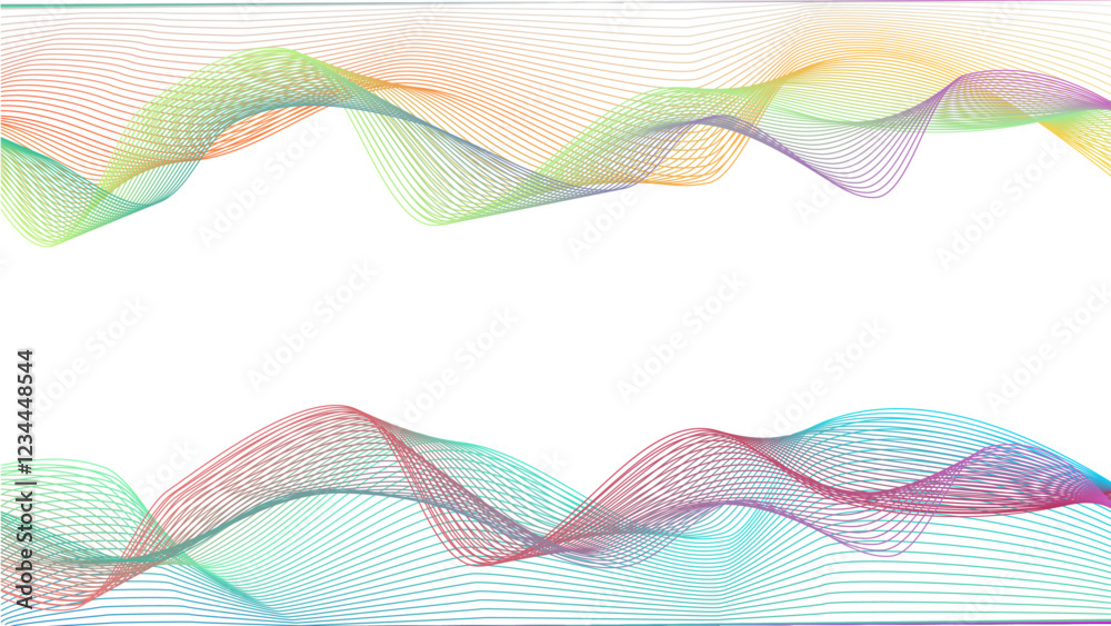 Aufkleber Dynamic gradient colorful flowing wave design element. Abstract wavy lines gradient vector line blend element. Wave element with colorful gradient lines blend effect. 