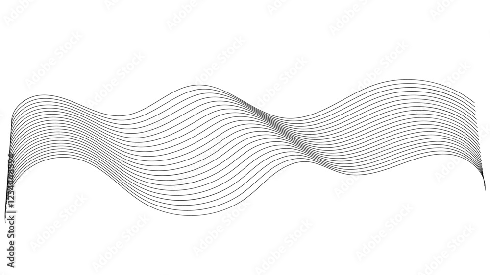 Fototapete Dynamic gradient colorful flowing wave design element. Abstract wavy lines gradient vector line blend element. Wave element with colorful gradient lines blend effect. 