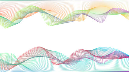 Dynamic gradient colorful flowing wave design element. Abstract wavy lines gradient vector line blend element. Wave element with colorful gradient lines blend effect. 